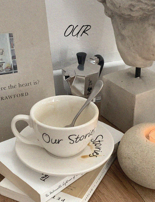 *B-grade(30%)* [OUR] Our Stories. cafe-latte Cup&amp;Saucer (set)