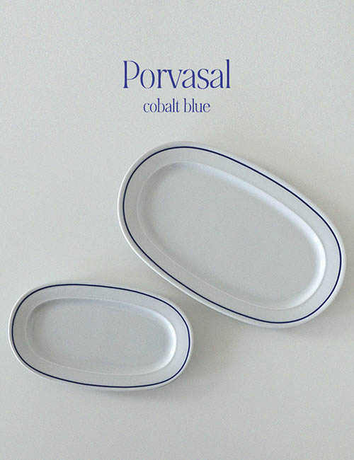Porvasal Cobalt Blue Oval Plate_2size