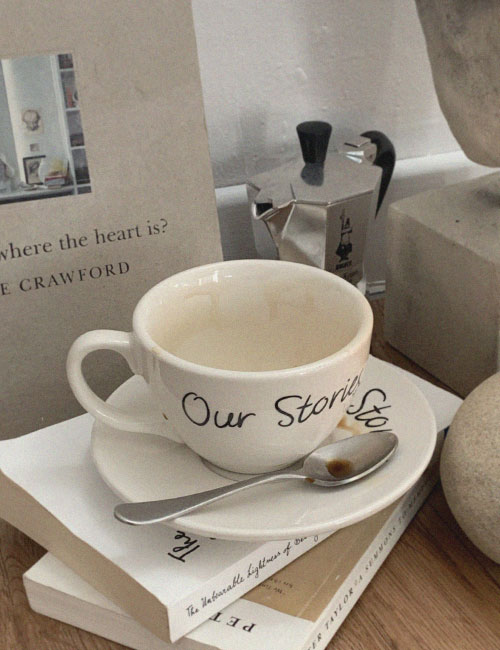 [OUR] Our Stories. cafe-latte Cup&amp;Saucer (set)